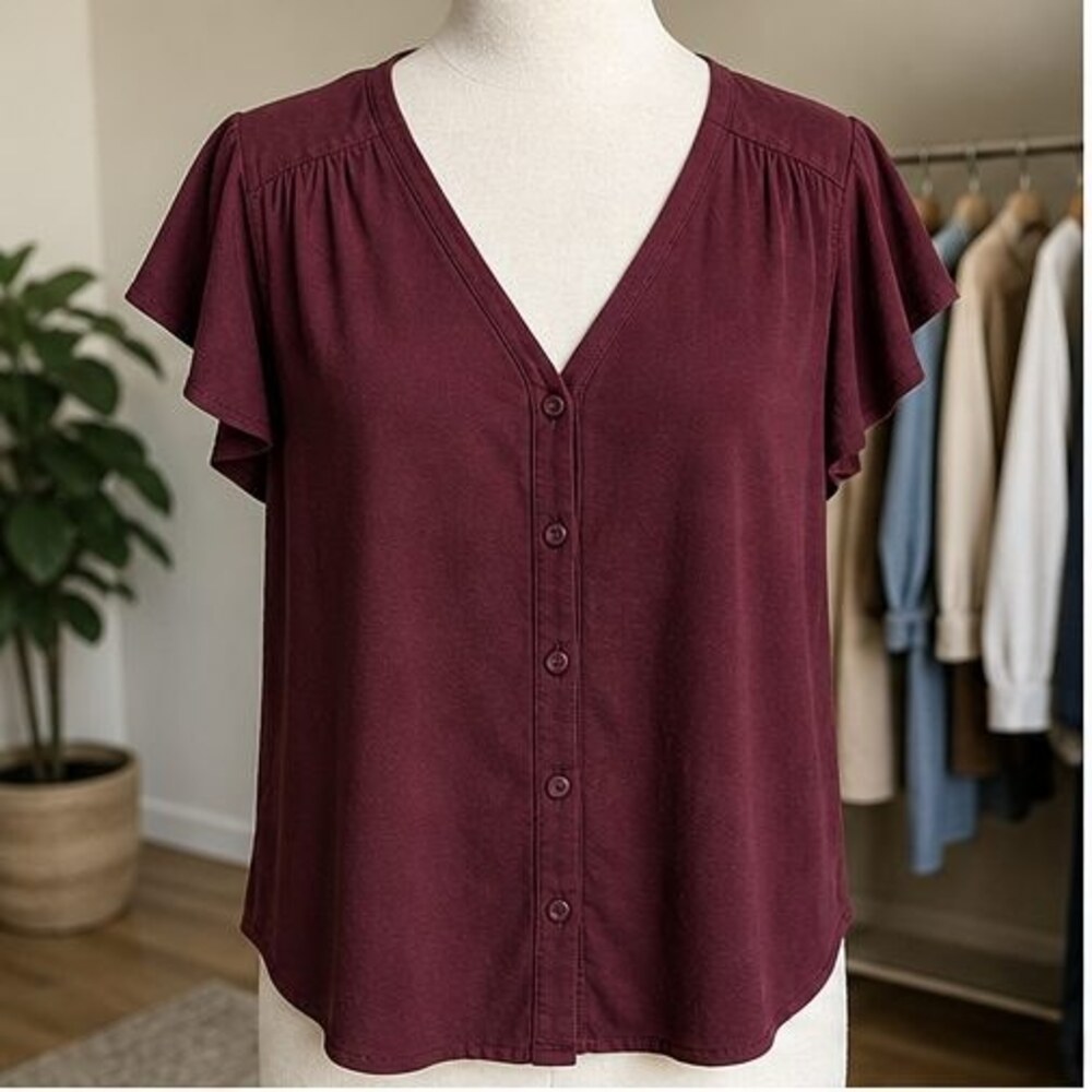 Burgundy Tunic Blouse